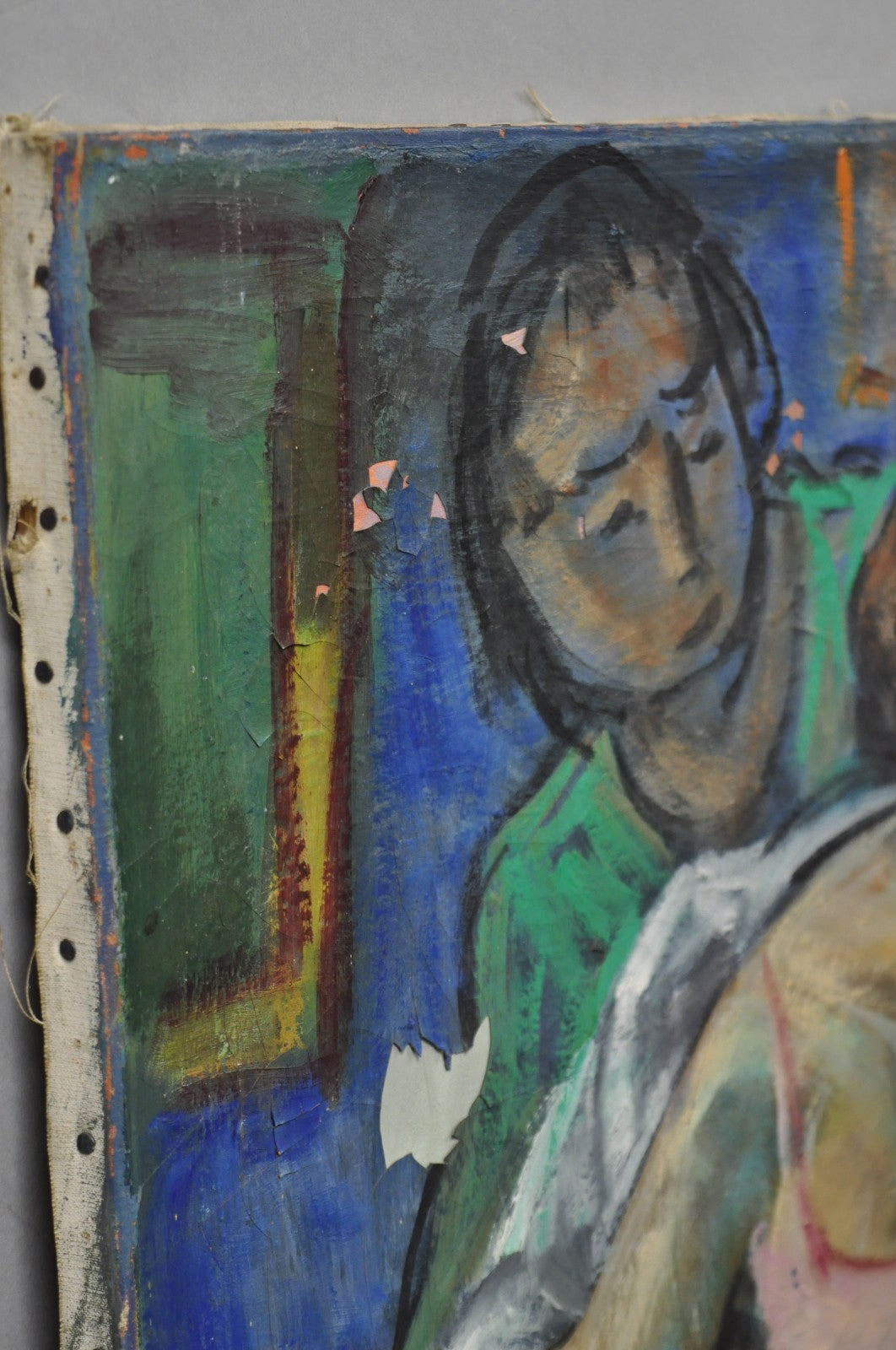 Vintage Samuel Heller "Seated Woman in Undergarments" Oil on Canvas Painting