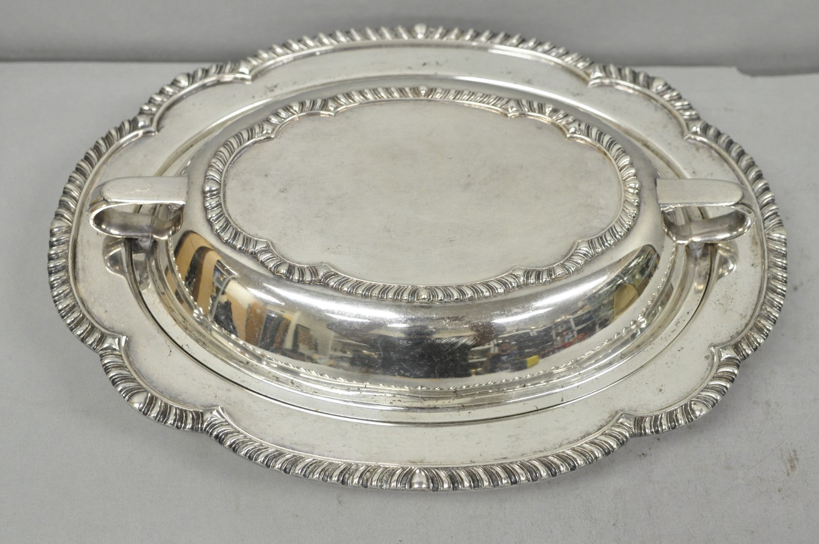 Vintage Sheffield Victorian Silver Plated Covered Vegetable Serving Dish