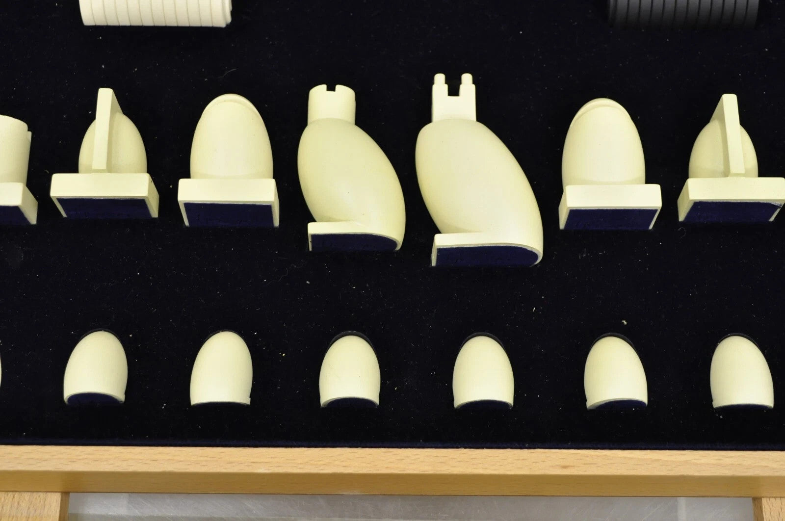 1990s Michael Graves Postmodern Chess & Checkers Set Maple Wood Modern Board
