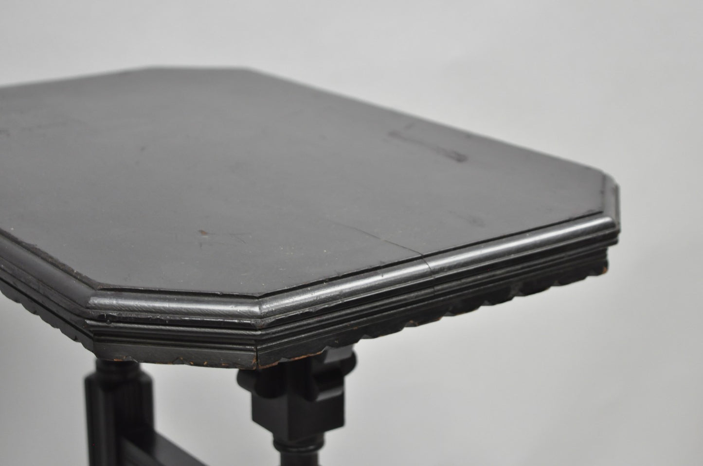 Antique Victorian Aesthetic Movement Black Ebonized 34" Plant Stand Side Table