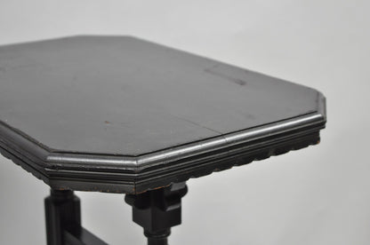 Antique Victorian Aesthetic Movement Black Ebonized 34" Plant Stand Side Table