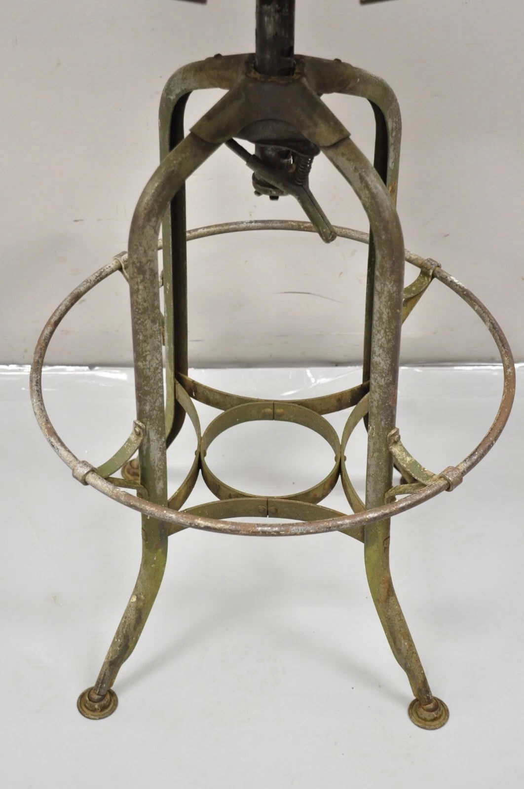 Vintage Industrial Toledo Metal Co Steel & Wood Adjustable Drafting Stool Chair