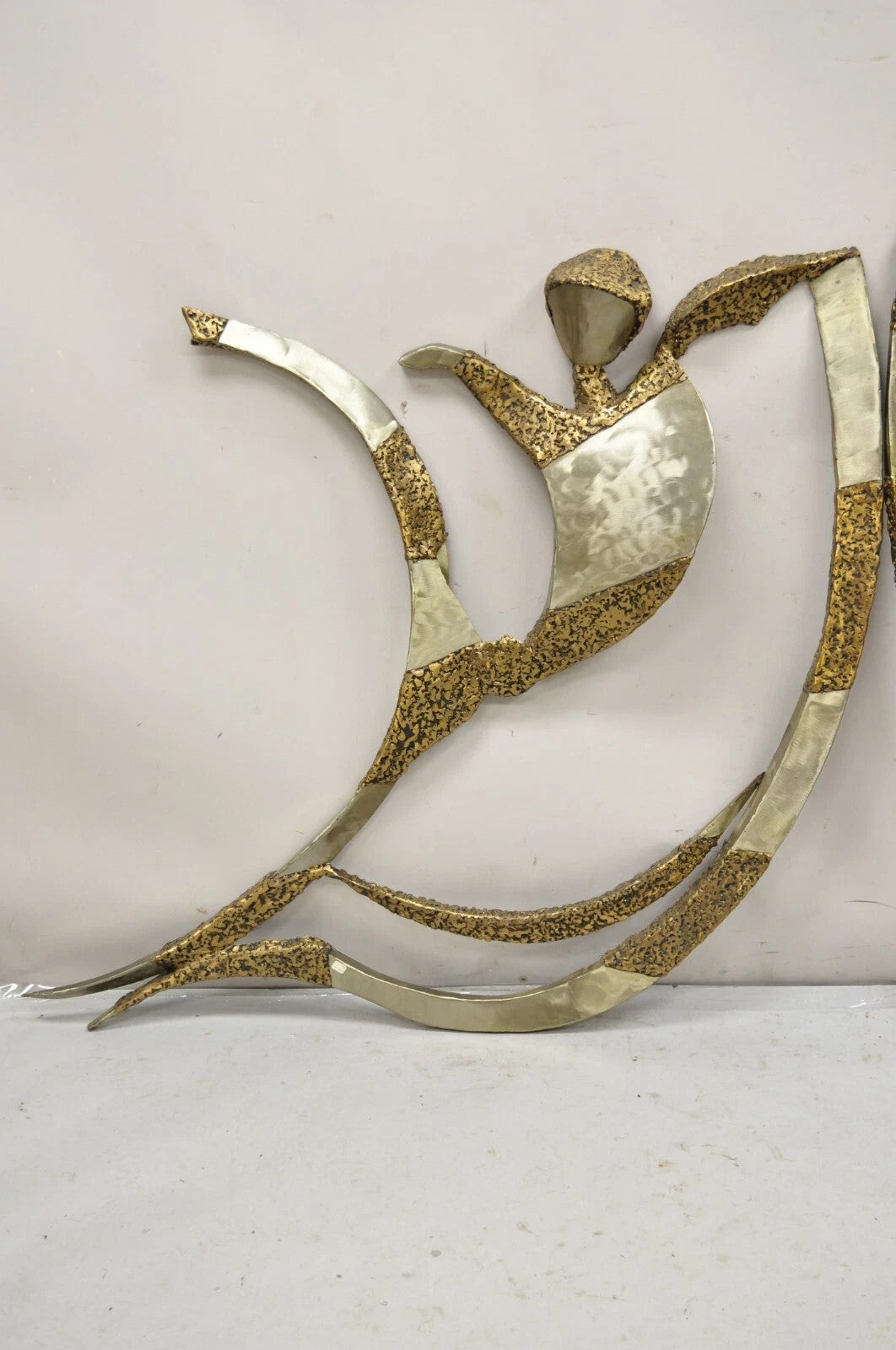 Colbert Collins 1986 Male and Female Dancers Brutalist Wall Sculptures 2 Pc Set