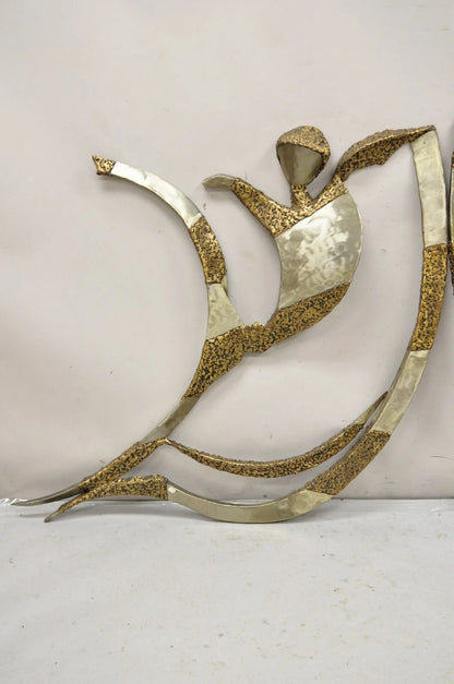 Colbert Collins 1986 Male and Female Dancers Brutalist Wall Sculptures 2 Pc Set