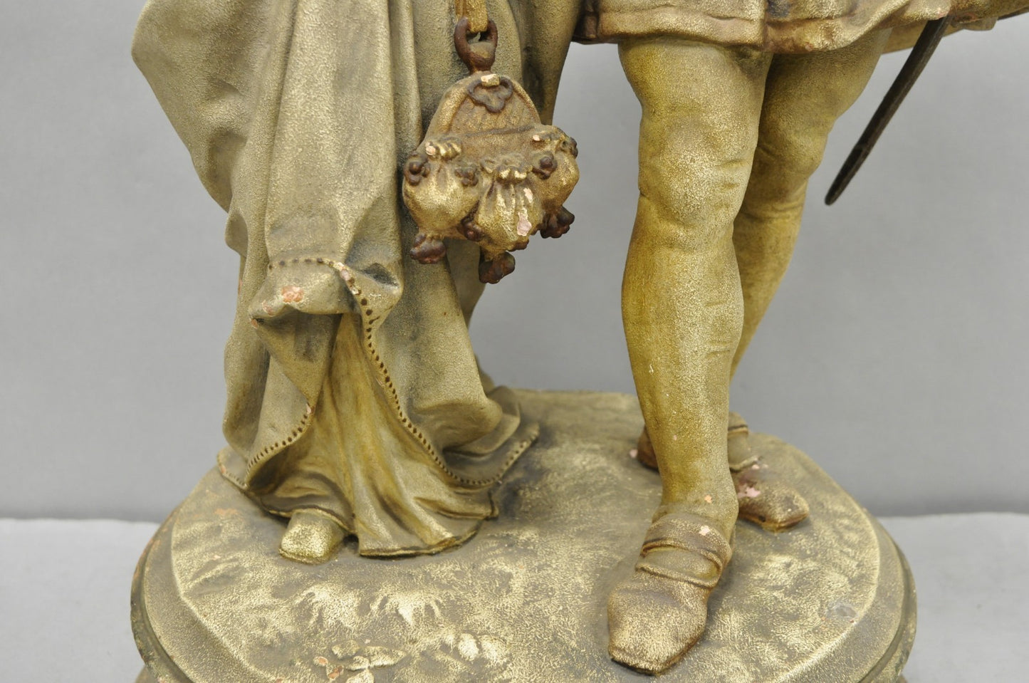 Antique French Renaissance Hennecke & Co "Faust & Marguerite" Plaster Statue