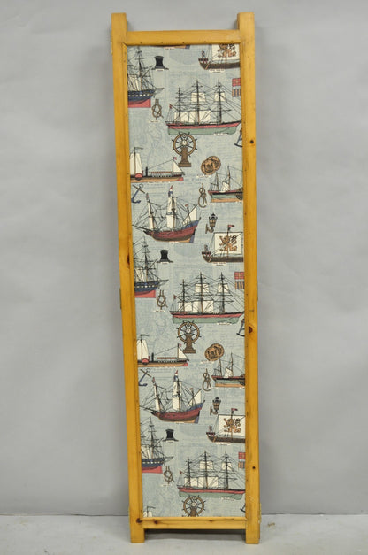 Vintage Nautical Custom Viking Clipper Ship Fabric Room Divider Dressing Screen