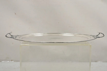 Antique Meriden B Co. Victorian Silver Plated Oval Serving Platter Tray Engraved