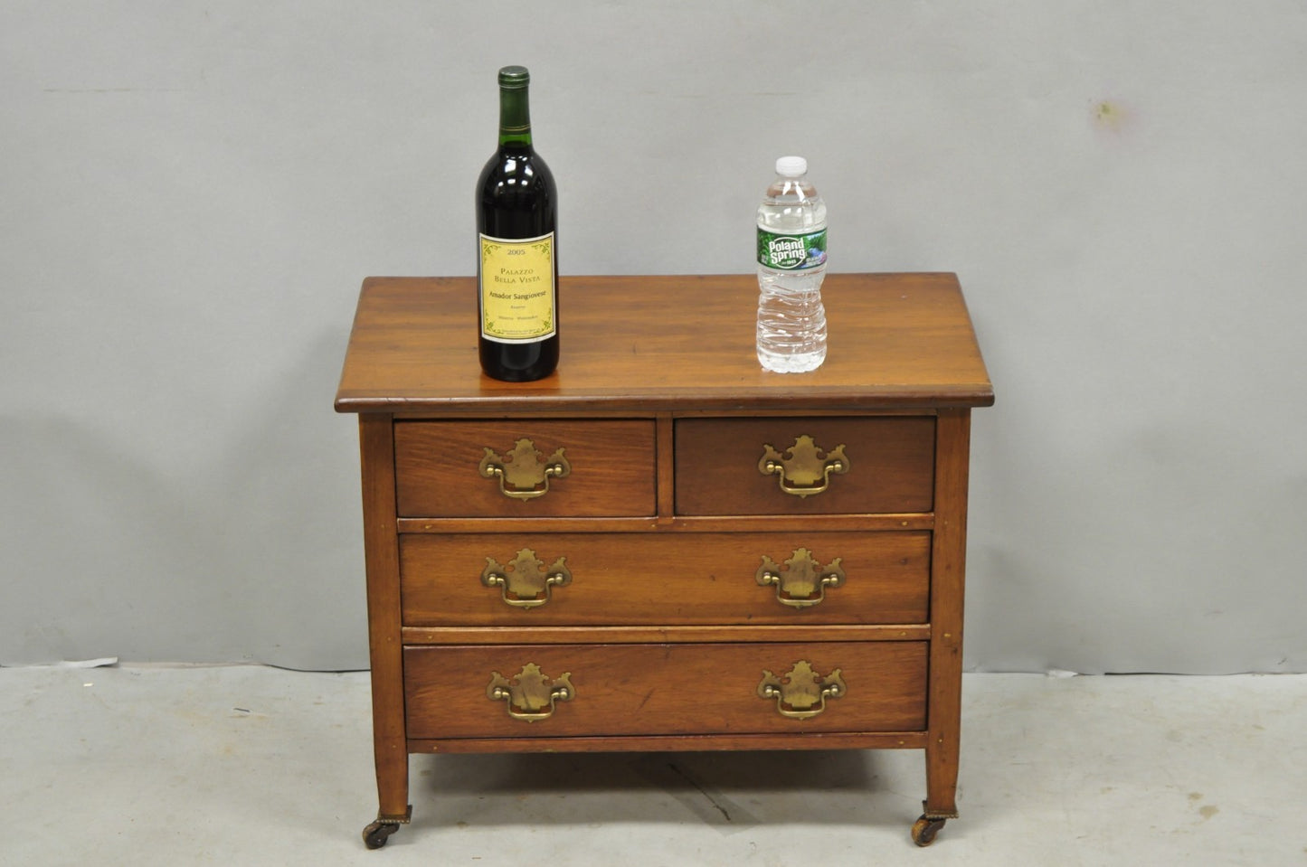 Antique Walnut Miniature Salesman Sample Small Chippendale Chest of Drawers