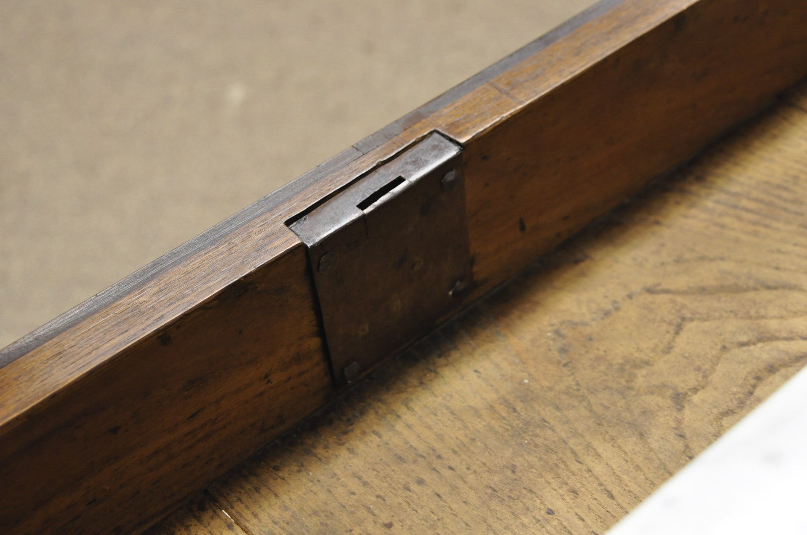 Antique French Empire Mahogany White Marble Top Console Hall Table w/ Drawer