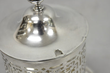 Antique Mappin & Webb Victorian Silver Plated Reticulated Covered Jelly Jar