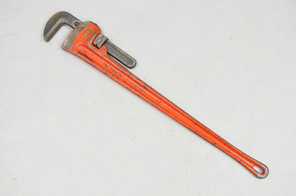 Vintage RIDGID 48 Heavy Duty Straight Plumbers Pipe Wrench 48" Red Cast Iron