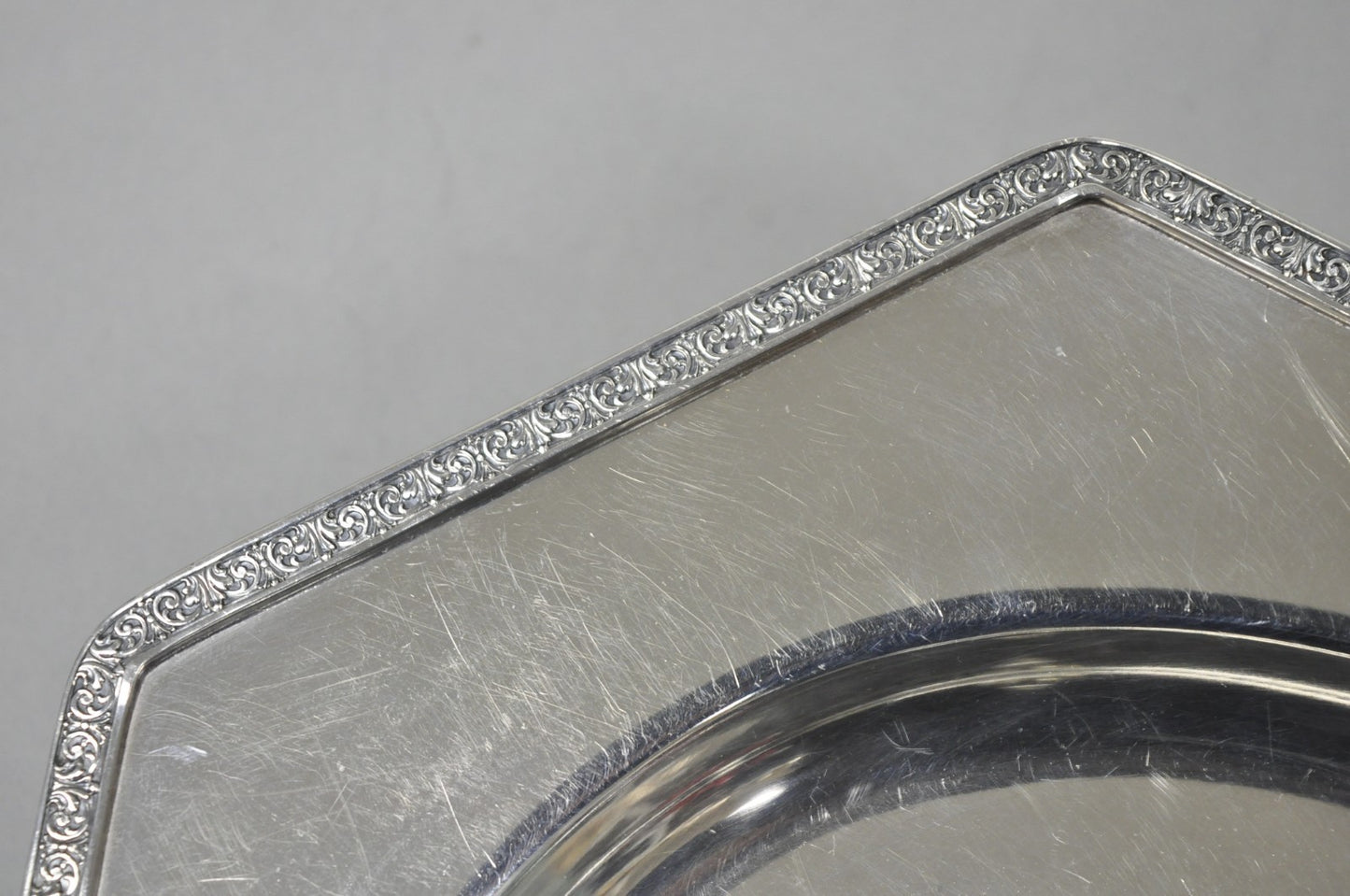 Antique Victorian Andover SP Co Silver Plated Octagonal Serving Platter Tray
