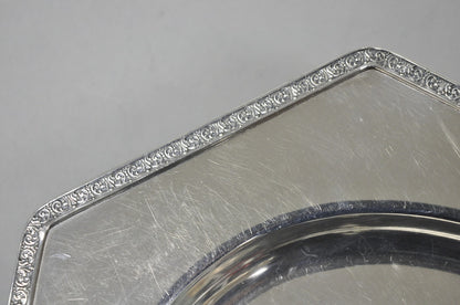 Antique Victorian Andover SP Co Silver Plated Octagonal Serving Platter Tray