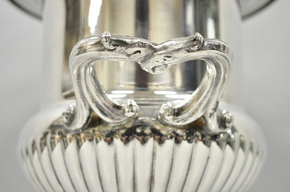 Vintage Regency Silver Plated Trophy Cup Urn Ribbed Champagne Chiller Ice Bucket