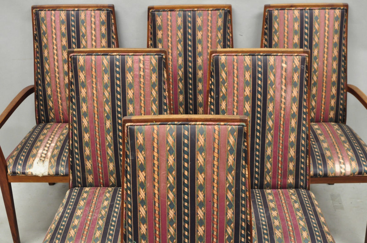 Vintage Mid Century Modern Walnut Dining Room Chairs by Dillingham - Set of 6