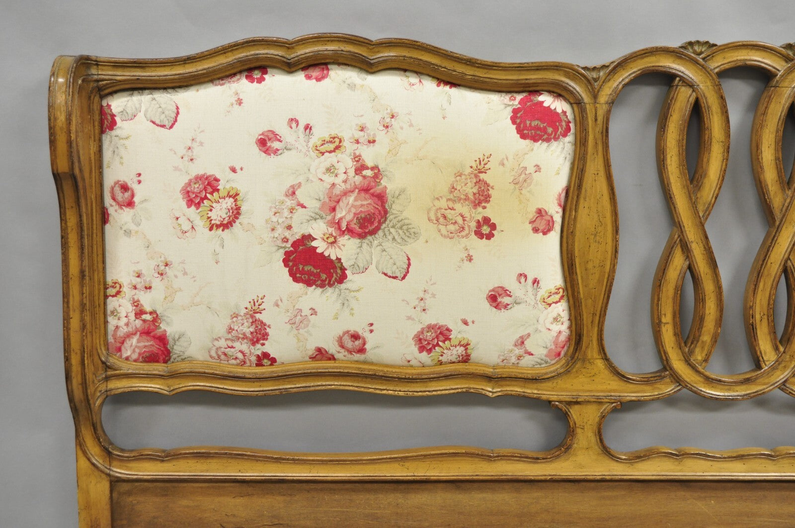 French Country Provincial Hollywood Regency Pretzel Scroll King Sz Bed Headboard