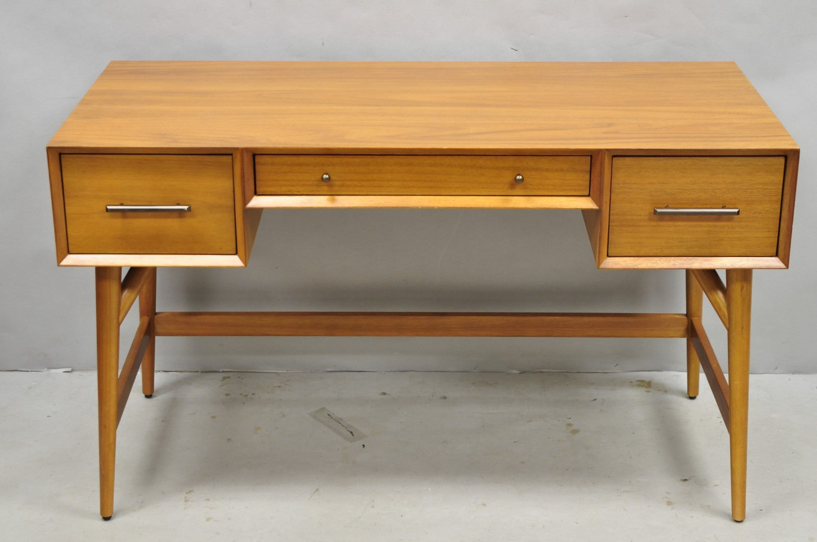 West Elm Williams Sonoma Mid Century Modern Acacia Teak Wood Style Writing Desk