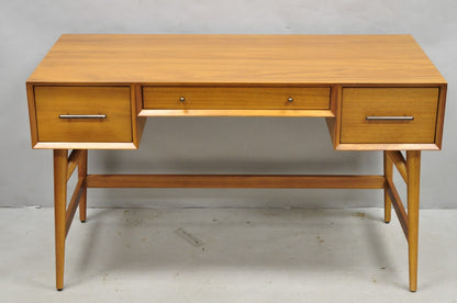 West Elm Williams Sonoma Mid Century Modern Acacia Teak Wood Style Writing Desk