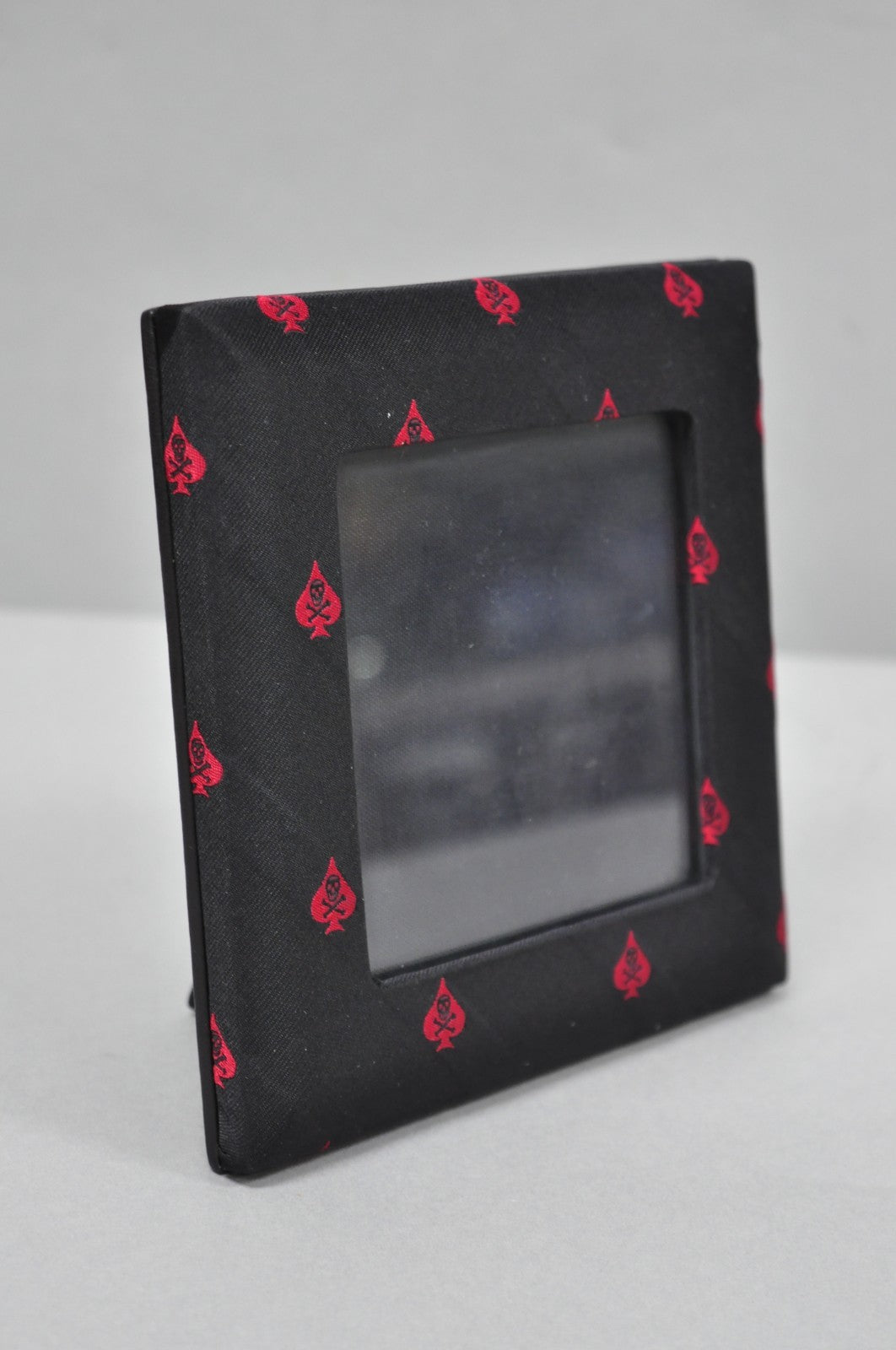 Ralph Lauren Ealing Skull and Spade Black & Red Fabric 4x4 Photo Picture Frame