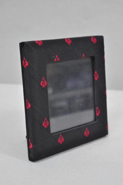 Ralph Lauren Ealing Skull and Spade Black & Red Fabric 4x4 Photo Picture Frame