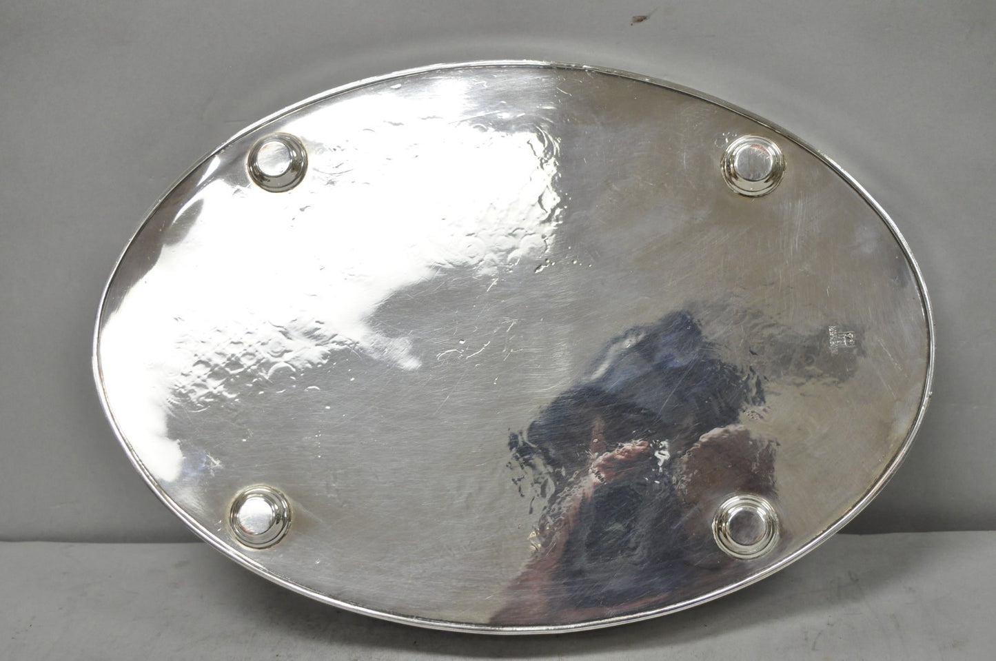 Vintage Israel Freeman and Son English Edwardian Oval Silver Plated Platter Tray