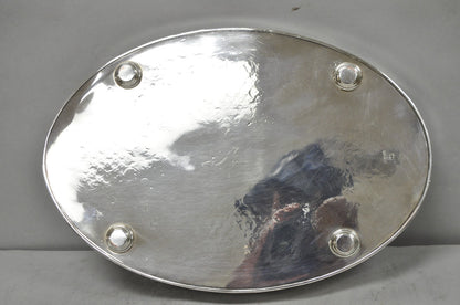 Vintage Israel Freeman and Son English Edwardian Oval Silver Plated Platter Tray