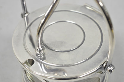 Broggi Classica Collection Silver Plated Hinged Grated Cheese Glass Sugar Bowl