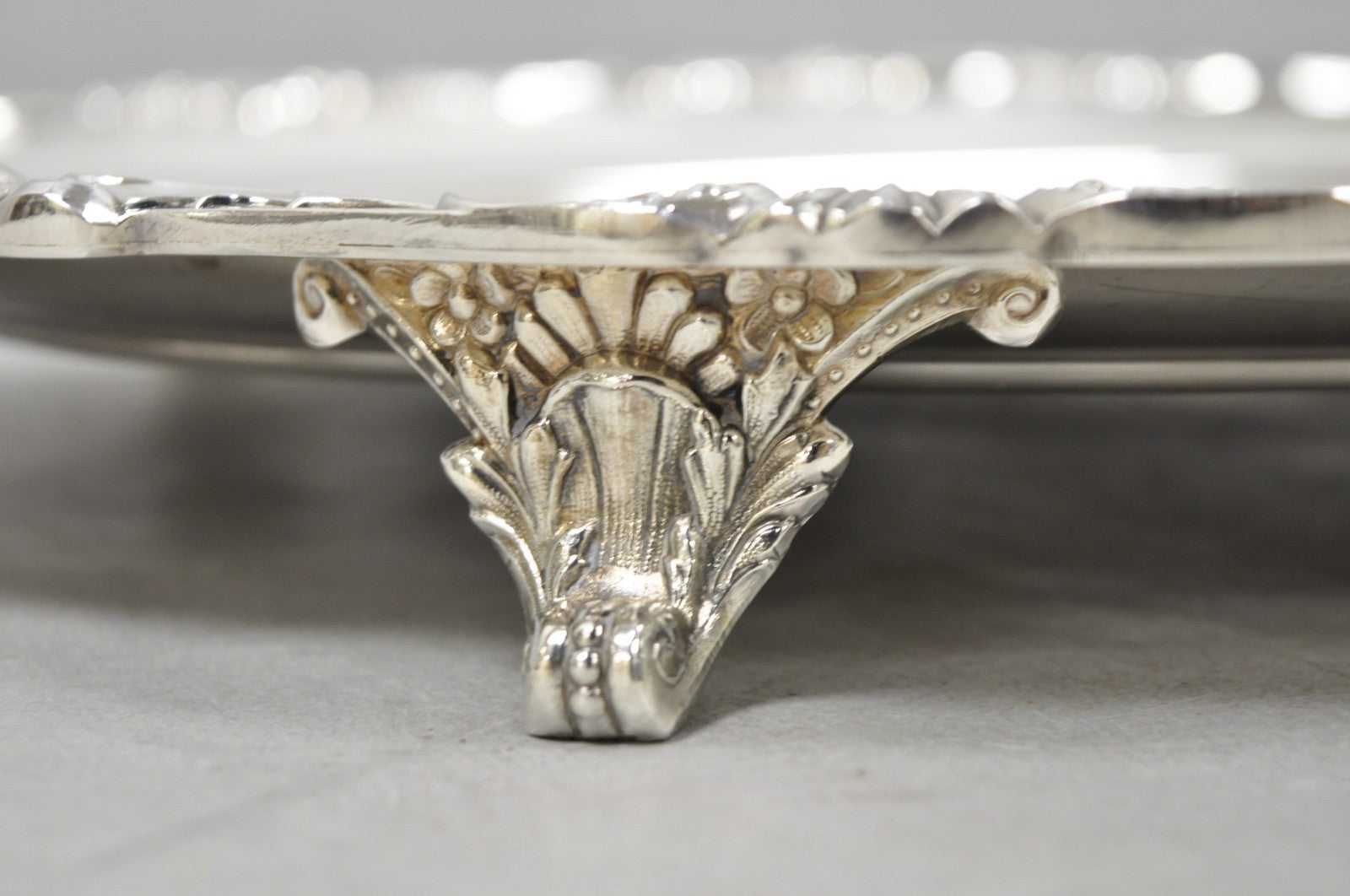 Vintage Baroque by Wallace 293F Victorian Silver Plated Oval Bar Serving Tray