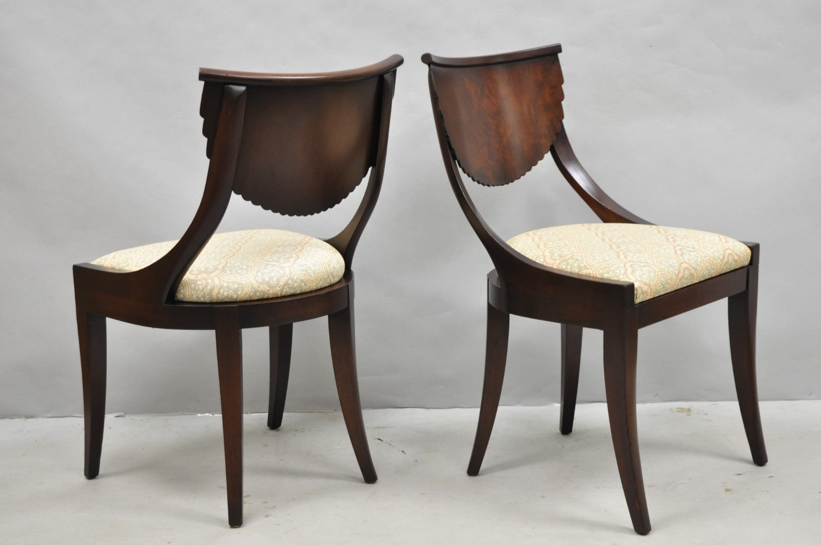 Pietro Constantini Italian Regency Mahogany Klismos Dining Chairs - Set of 4