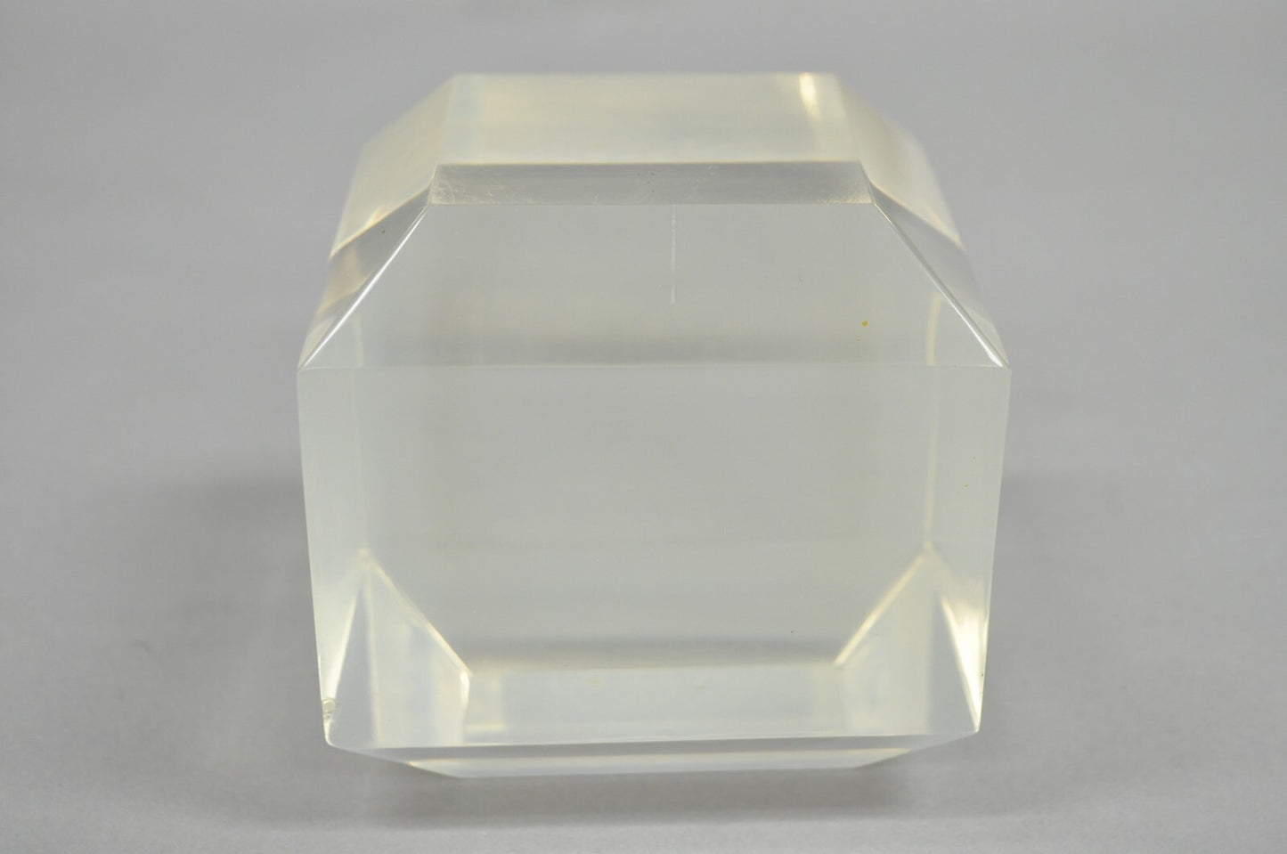 Vintage Mid Century Modern Thick Clear Lucite Sculptural Desk Paperweight