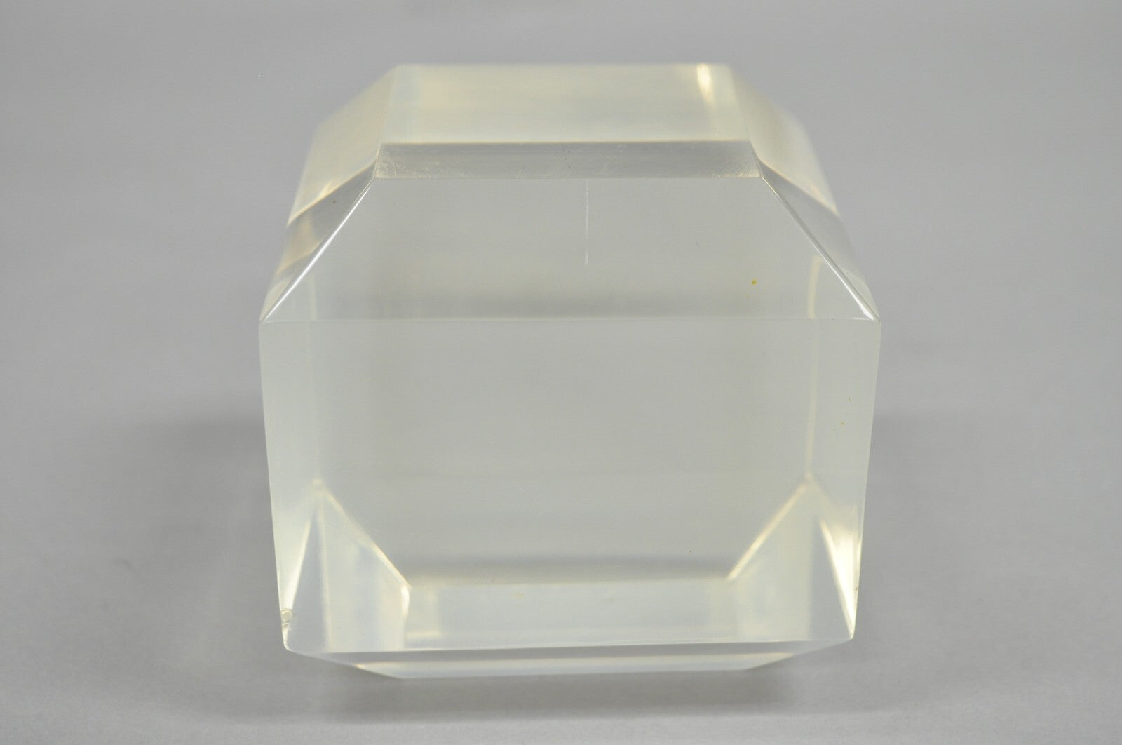 Vintage Mid Century Modern Thick Clear Lucite Sculptural Desk Paperweight