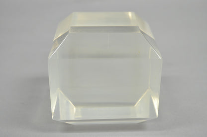 Vintage Mid Century Modern Thick Clear Lucite Sculptural Desk Paperweight