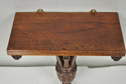 Regency Style Mahogany Plume Prince of Wales Carved Wall Mount Bracket Shelf