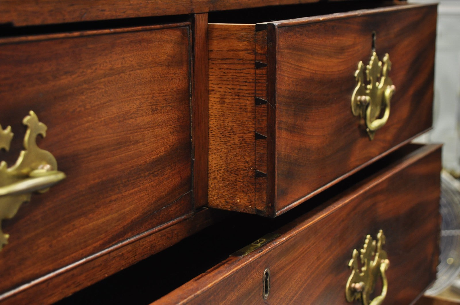 Antique 19th C. Chippendale George III Mahogany Slant Front Secretary Desk