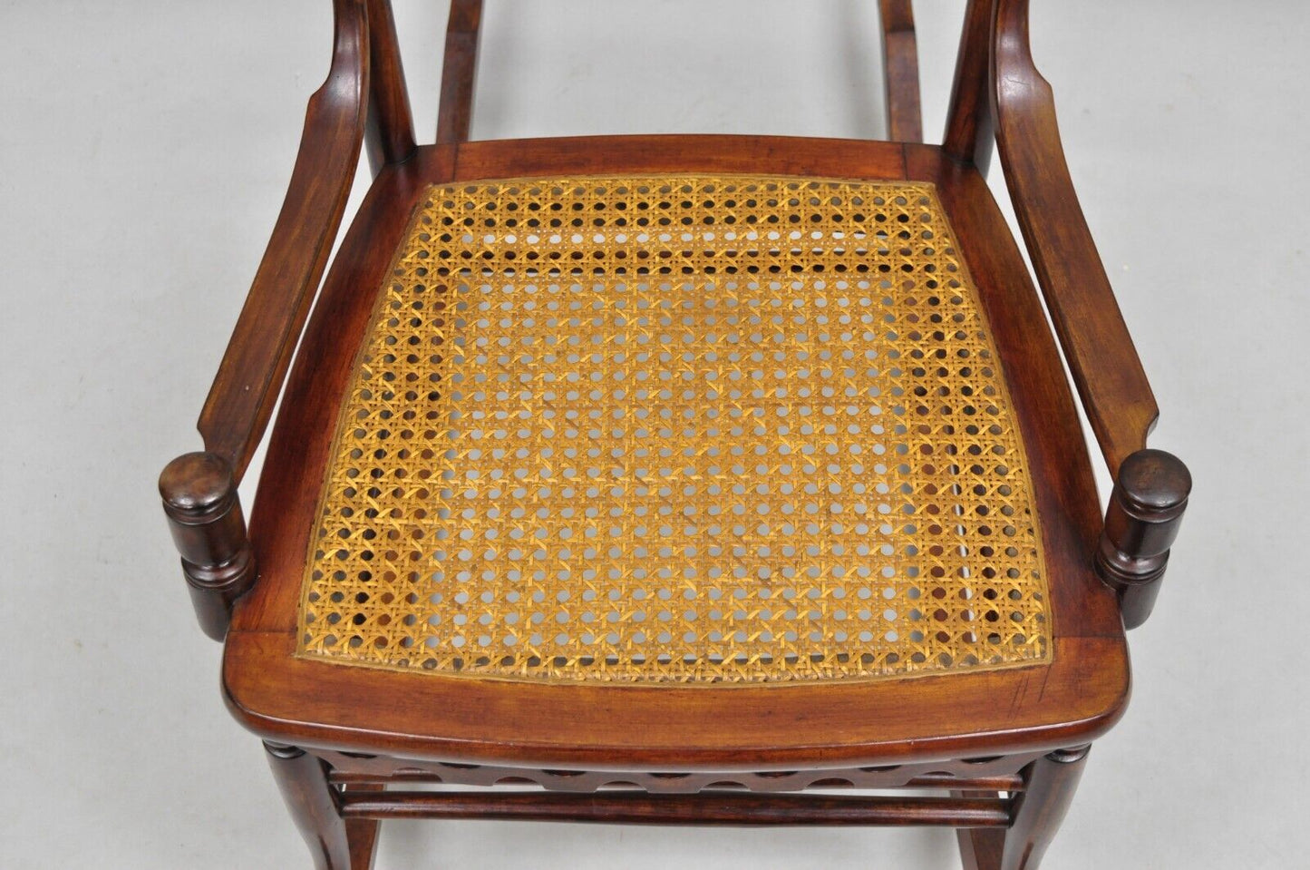 Victorian Aesthetic Movement Chestnut Stick & Ball Spindle Rocker Rocking Chair