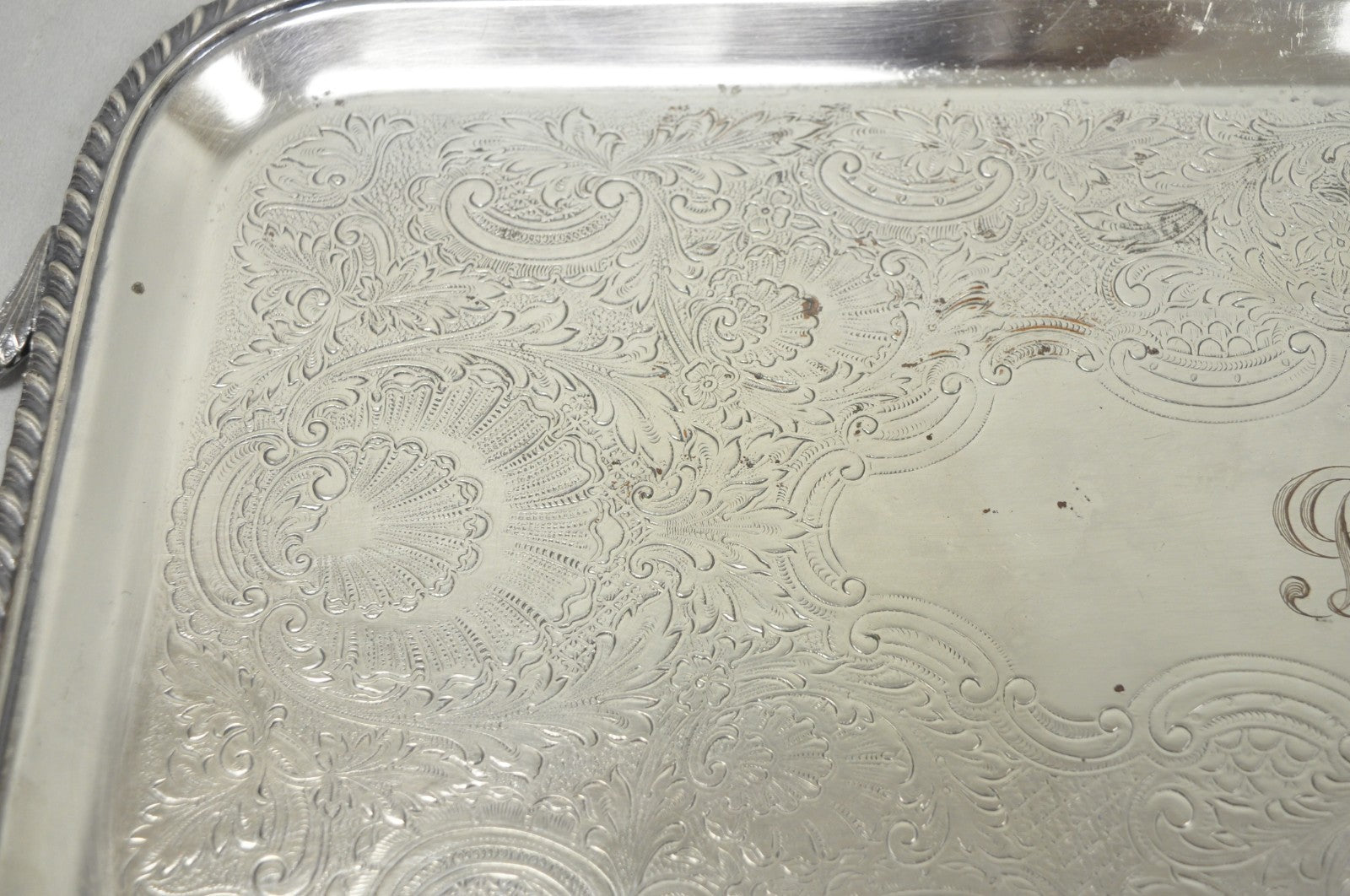 Vintage Black Starr & Gorham Silver Plated Narrow Serving Platter Bar Tray