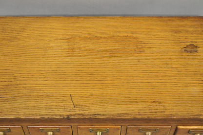 Antique Arts & Crafts Library 15 Drawer Mission Oak Stacking Card File Cabinet