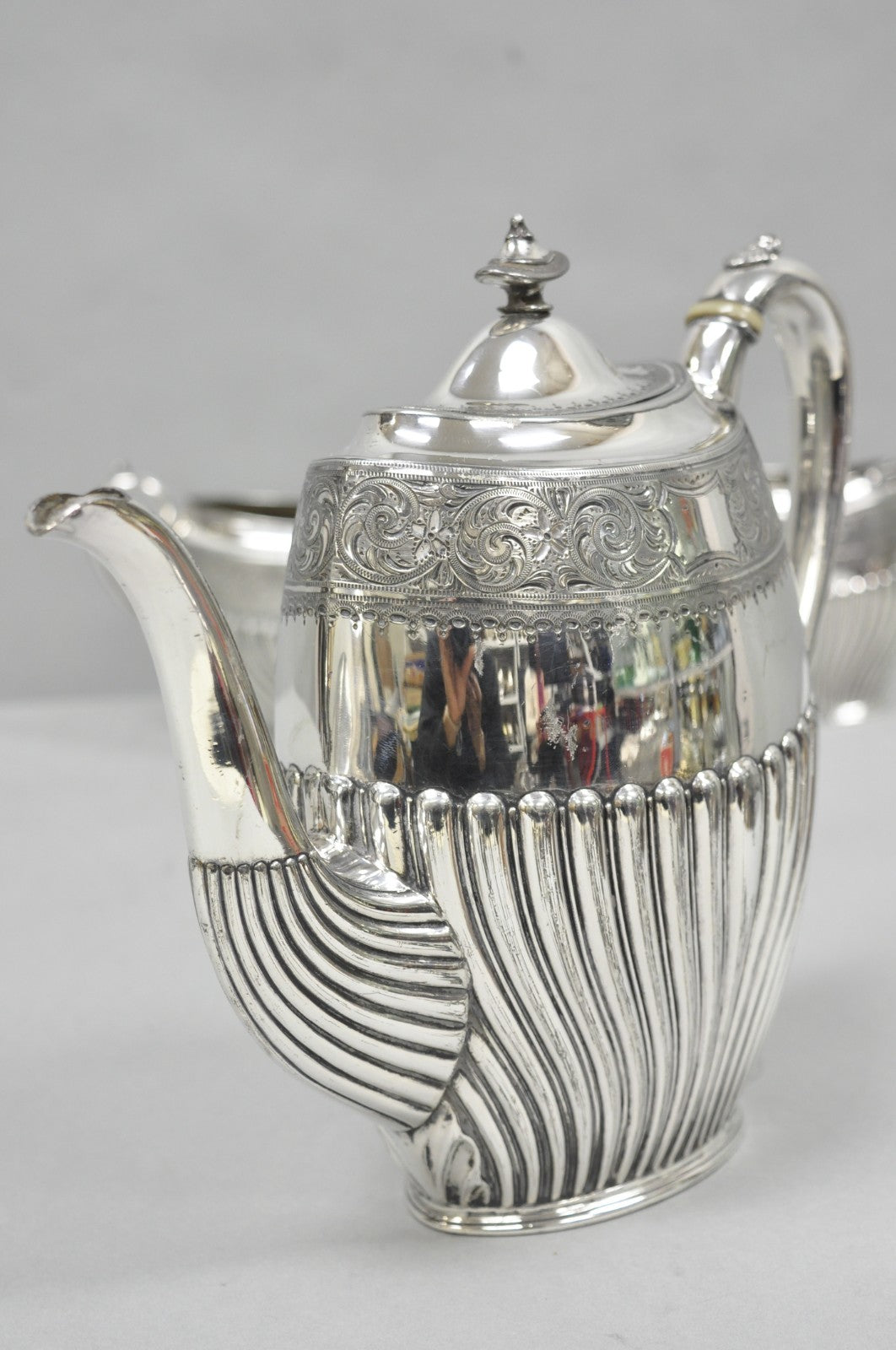 Antique James Dixon & Sons 4186 Victorian Silver Plated Tea Service Set - 4 Pcs