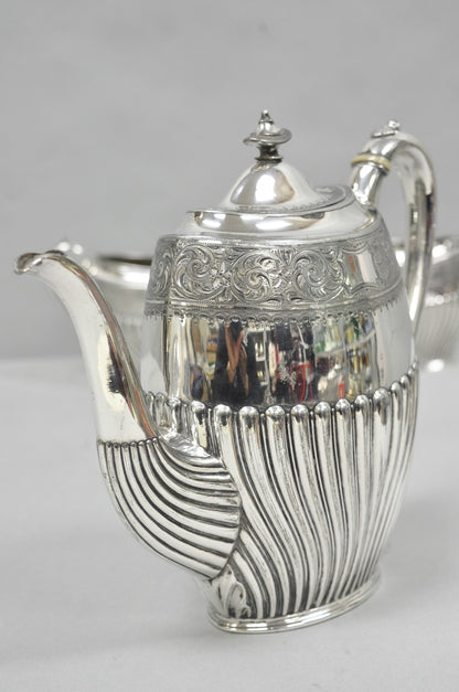 Antique James Dixon & Sons 4186 Victorian Silver Plated Tea Service Set - 4 Pcs