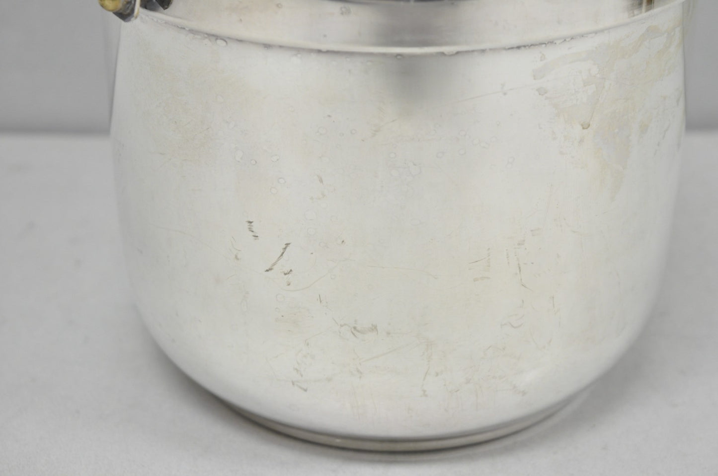 Gorham YC141 Mid Century Modern Silver Plated Reticulating Hinge Ice Bucket