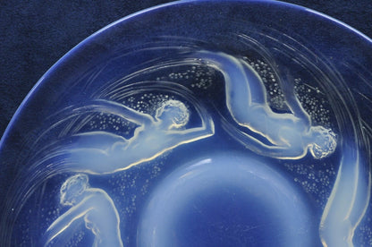 René Lalique Ondines Opalescent Clear Glass Swimming Mermaids French Dish Plate