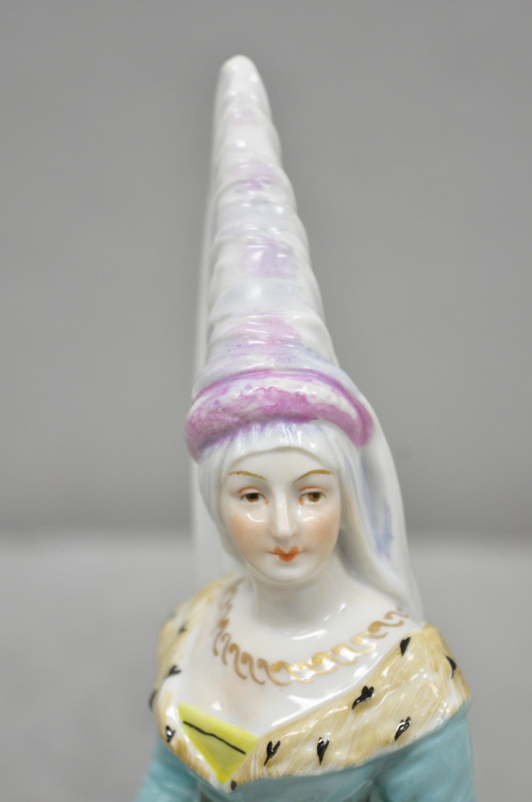 Antique Carl Thieme Potschappel German Dresden Porcelain Medieval Lady Figurine