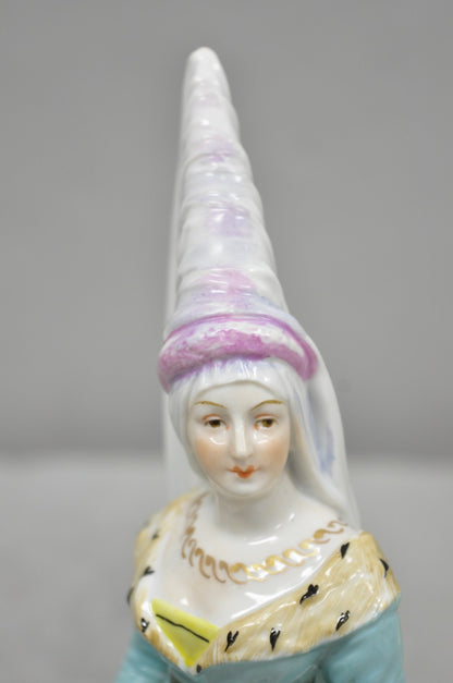 Antique Carl Thieme Potschappel German Dresden Porcelain Medieval Lady Figurine
