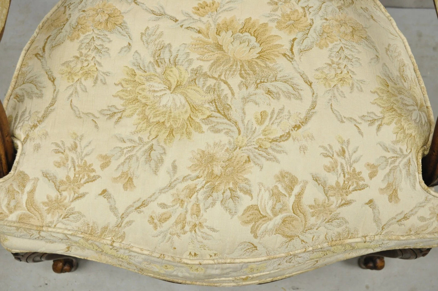 Vintage Heritage French Country Louis XV Style Cane Back Fauteuil Arm Chair