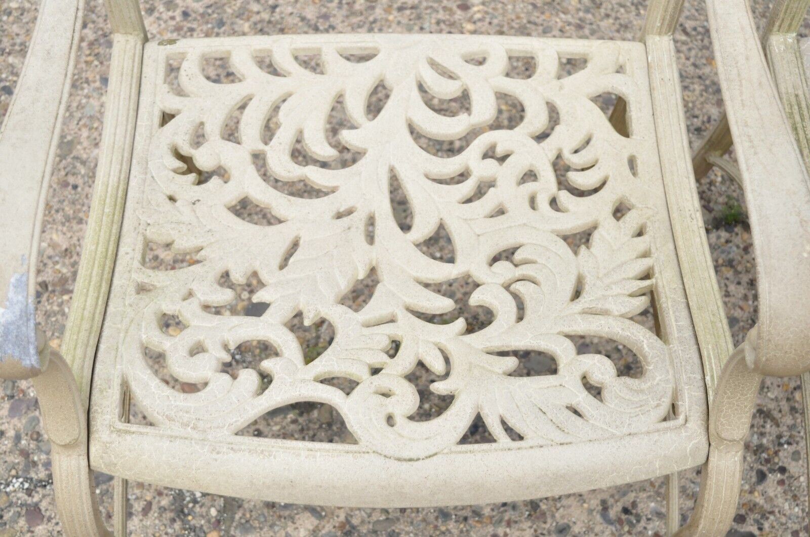 Cast Aluminum Leafy Scroll Outdoor Patio Dining Arm Chairs - Set of 4
