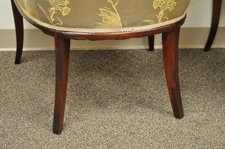 Grosfeld House Hollywood Regency Mahogany Arm Chairs after Dorothy Draper - Pair