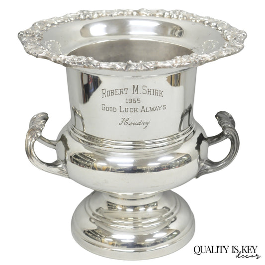 Vintage FB Rogers Silver Plated Trophy Cup Champagne Chiller Ice Bucket Engraved