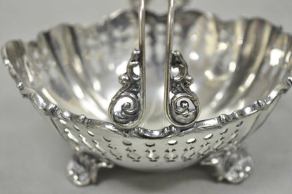 Antique Wallace Bros Victorian Silver Plated Reticulated Small Basket Nut Dish