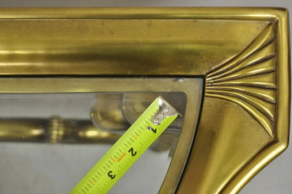 Vintage Hollywood Regency Mastercraft Style Brass Glass Console Sofa Hall Table