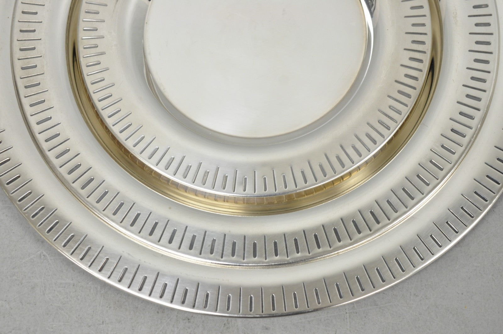 Vintage Hopeakeskus Oy Finland Modern Silver Plated Serving Plate Dishes - 3 Pc